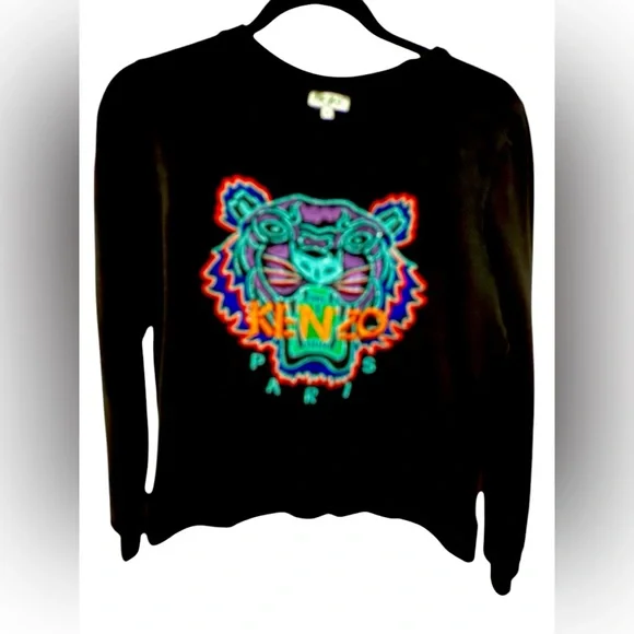 Kenzo Happy Tiger multi colored sweatshirt/crew neck size small - Picture 1 of 3
